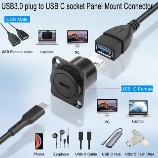 Dailygoods usb 3.0 naar usb-c paneelmontageadapter