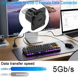 Dailygoods usb 3.0 naar usb-c paneelmontageadapter