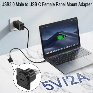 Dailygoods usb 3.0 naar usb-c paneelmontageadapter