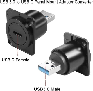 Dailygoods usb 3.0 naar usb-c paneelmontageadapter