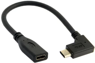 Dailygoods - USB-C verlengkabel 90° 20 cm - Type C