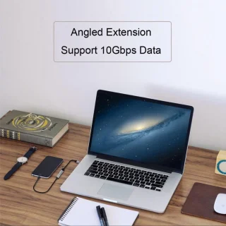 Dailygoods - USB-C verlengkabel 90° 20 cm - Type C