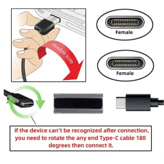 Dailygoods - USB-C verlengkabel 90° 20 cm - Type C