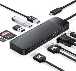 DailySupplies Docking Station 10-in-1 USB-C Zwart