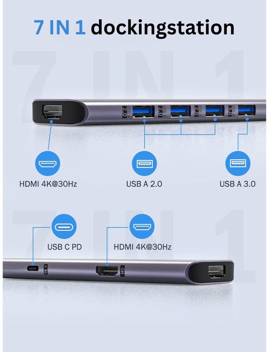 DailySupplies Docking Station Laptop USB-C 2x HDMI Universeel