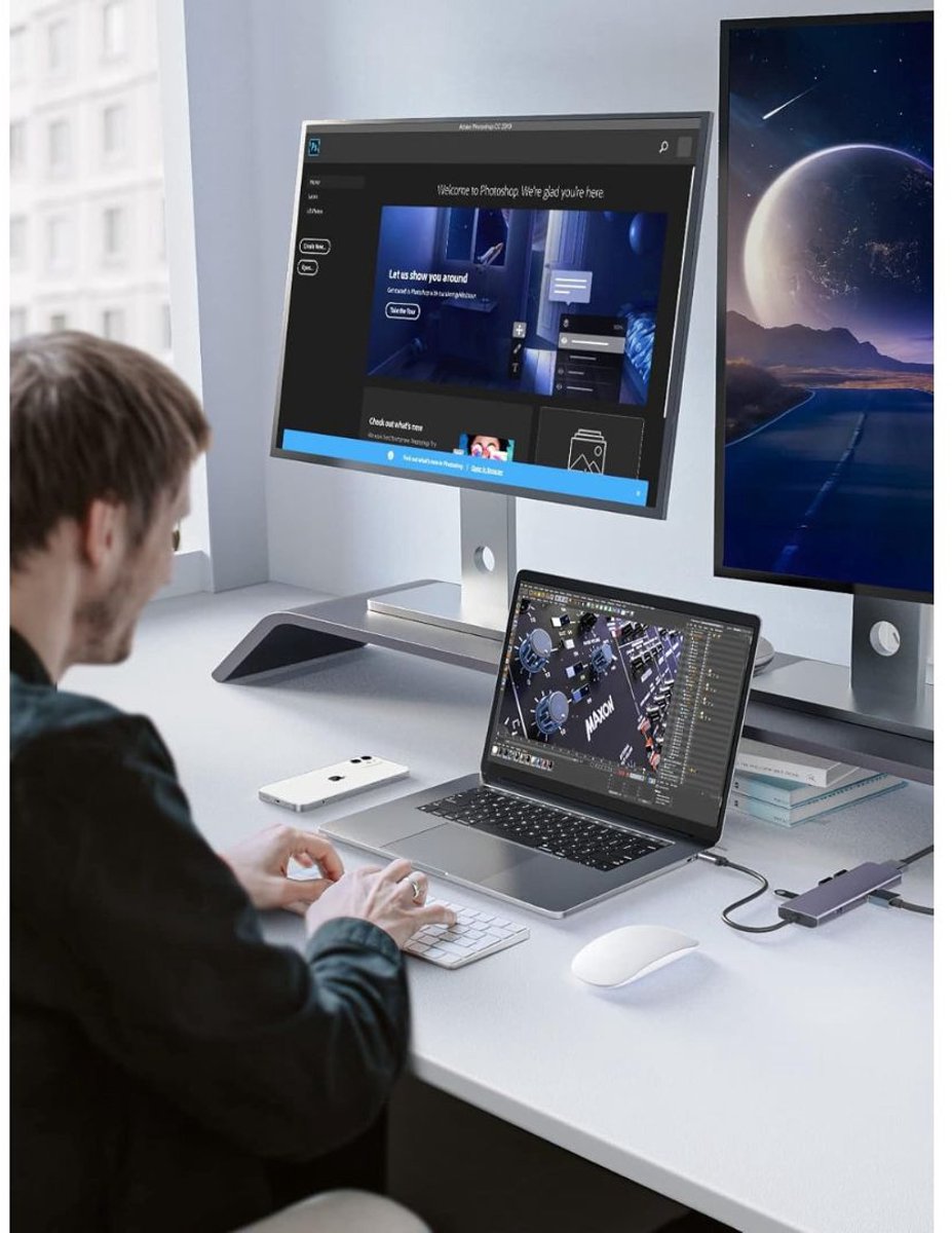 DailySupplies Docking Station Laptop USB-C 2x HDMI Universeel