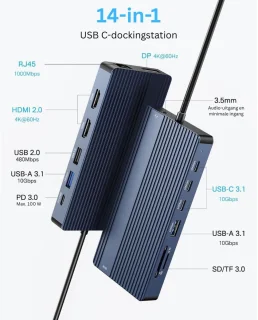 DailySupplies Docking Station USB-C 2x HDMI Universeel