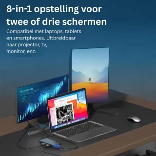 DailySupplies Docking Station USB-C 2x HDMI Universeel