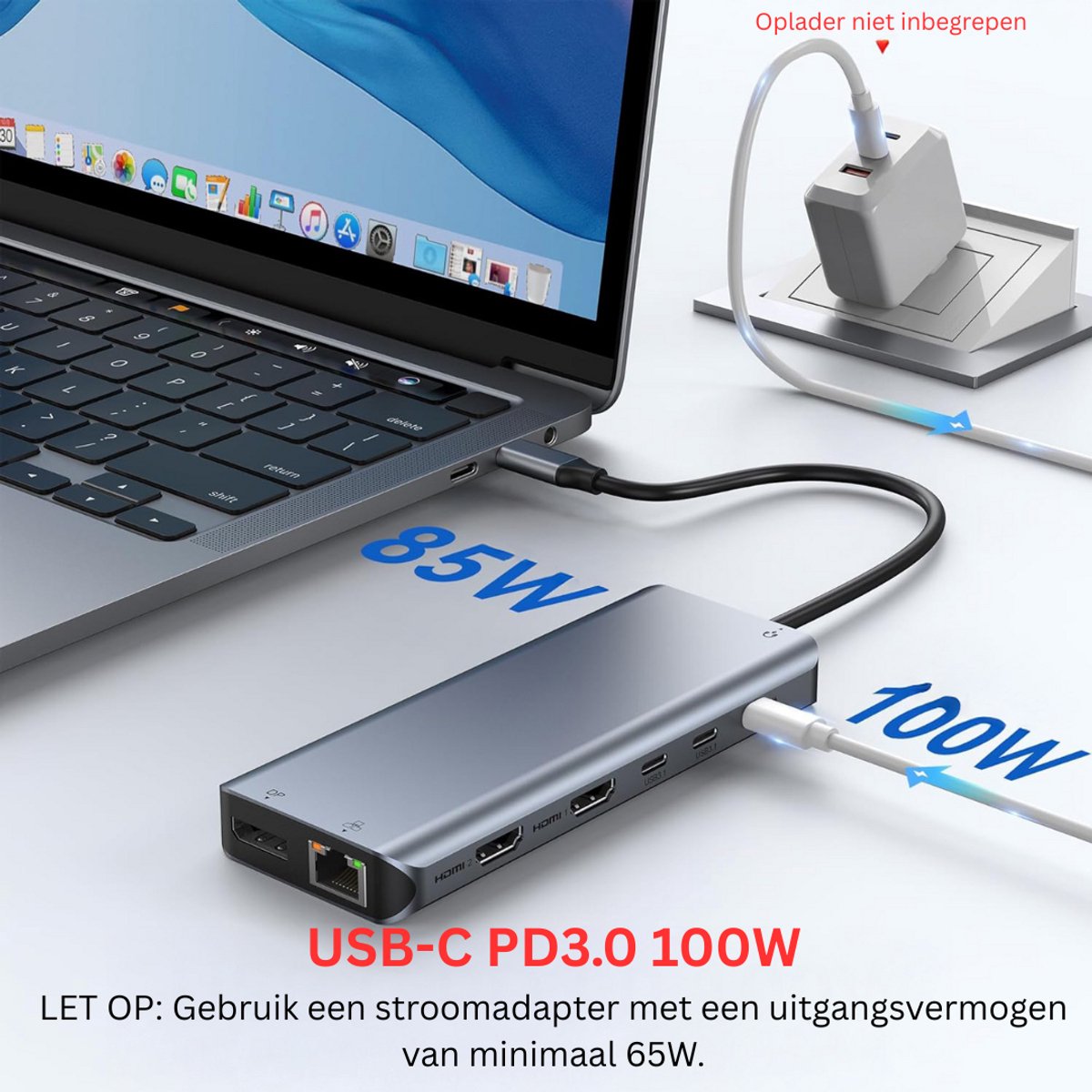 DailySupplies Docking Station USB-C universeel 2x HDMI