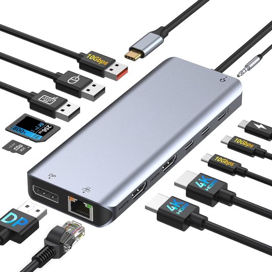 DailySupplies Docking Station USB-C universeel 2x HDMI