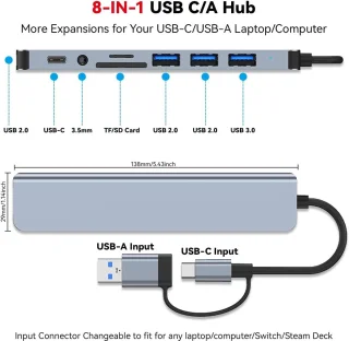 Daity USB-C Hub 8-in-1
