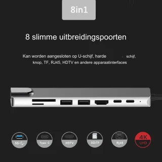 Data Transfer Hub laptop adapter multiport zwart