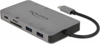 DeLOCK 87735 Laptop Dock & Poortreplicator Type-C Grijs