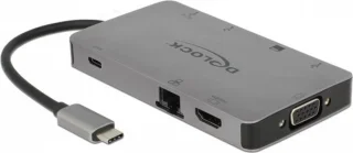 DeLOCK 87735 Laptop Dock & Poortreplicator Type-C Grijs