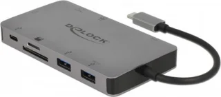 DeLOCK 87735 Laptop Dock & Poortreplicator Type-C Grijs