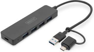 Digitus DA-70235 USB-hub 4-poorts Zwart