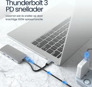 DirectGoods 10-in-1 USB C Hub Docking Station Spacegrey