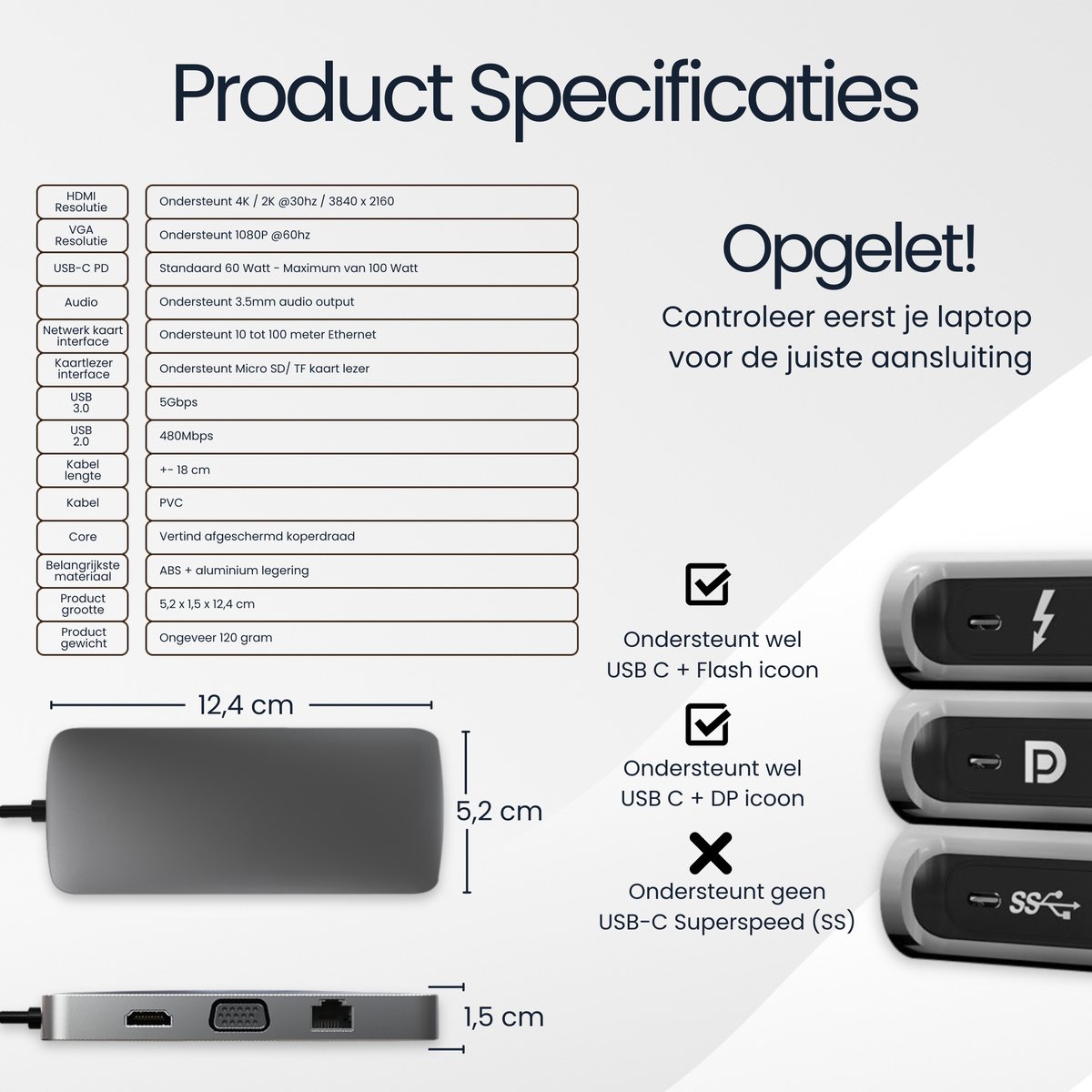 DirectGoods 10-in-1 USB C Hub Docking Station Spacegrey