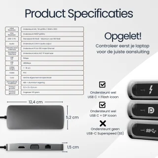 DirectGoods 10-in-1 USB C Hub Docking Station Spacegrey