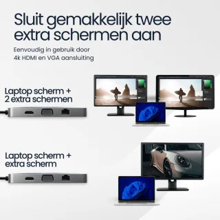 DirectGoods 10-in-1 USB C Hub Docking Station Spacegrey