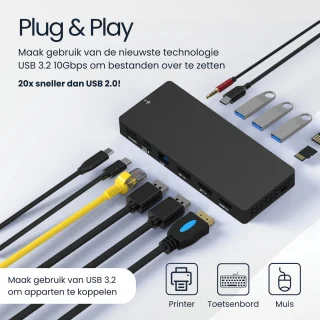 DirectGoods 13-in-1 USB C Hub Docking Station