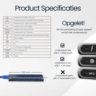 DirectGoods 13-in-1 USB-C Hub Docking Station Spacegrey