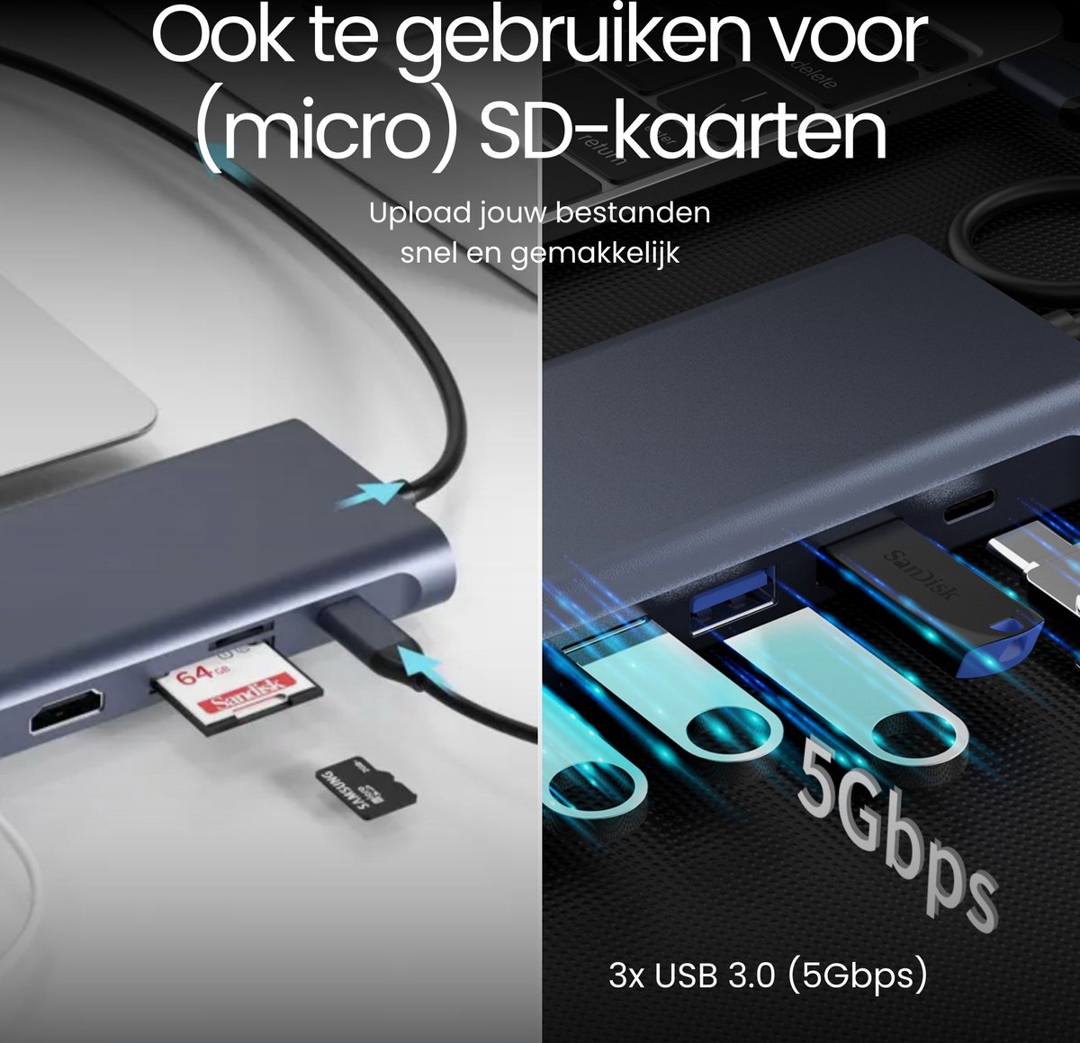 DirectGoods 13-in-1 USB-C Hub Docking Station Spacegrey