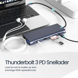 DirectGoods 13-in-1 USB-C Hub Docking Station Spacegrey