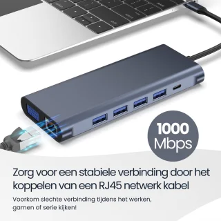 DirectGoods 13-in-1 USB-C Hub Docking Station Spacegrey