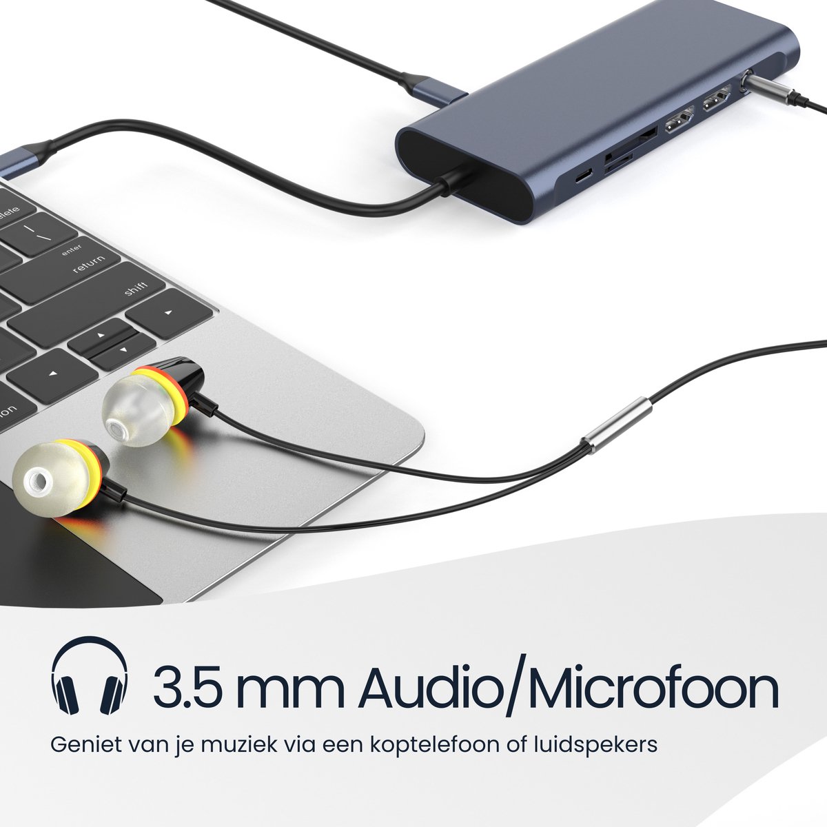 DirectGoods 13-in-1 USB-C Hub Docking Station Spacegrey