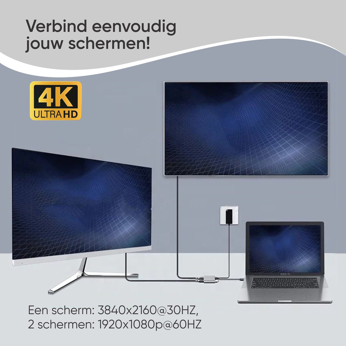 Wat vinden we goed aan de DirectGoods 4 in 1 USB C Hub Docking Station Spacegrey