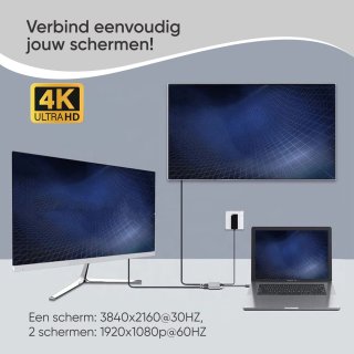 DirectGoods 4 in 1 USB C Hub Docking Station Spacegrey