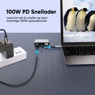 DirectGoods 4 in 1 USB C Hub Docking Station Spacegrey