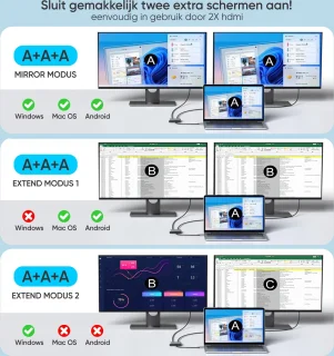 DirectGoods 4 in 1 USB C Hub Docking Station Spacegrey