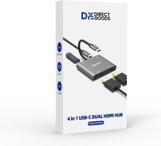 DirectGoods 4 in 1 USB C Hub Docking Station Spacegrey
