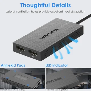 DisplayLink USB-A/USB-C Dual HDMI Adapter