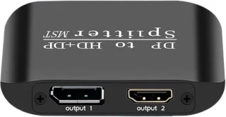 DisplayPort Monitor Splitter Adapter Zwart