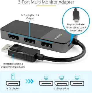 DisplayPort MST Hub - 3-poorts
