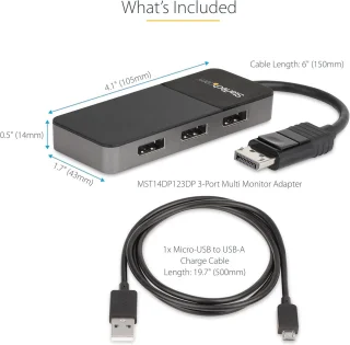 DisplayPort MST Hub - 3-poorts