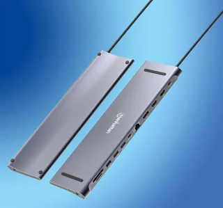 Docking station 12-in-1 multiport adapter hub zilver