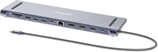 Docking station 12-in-1 multiport adapter hub zilver