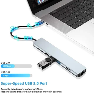 Docking Station 8-in-1 USB C HUB voor Macbook en Windows