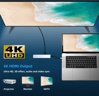 Docking Station 8-in-1 USB C HUB voor Macbook en Windows