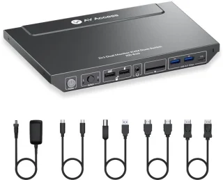 Docking station en KVM-switch voor laptop en desktop