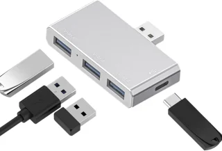 Docking station hub adapter 4-in-1 type-c - zilver