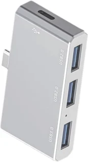 Docking station hub adapter 6,3 cm zilver