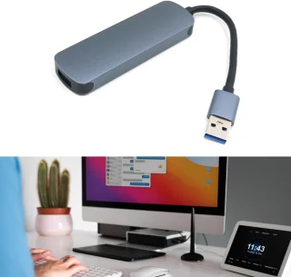 Docking station hub - multipoort adapter - grijs