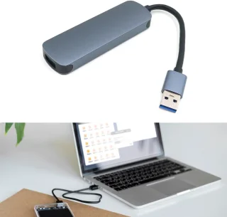 Docking station hub - multipoort adapter - grijs