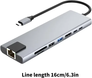 Docking station multiport adapter zilver