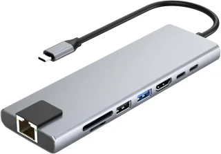 Docking station multiport adapter zilver